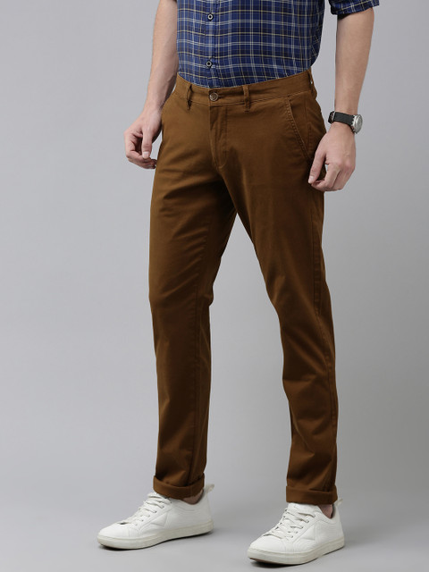 

Van Heusen Sport Men Brown Tapered Fit Low-Rise Trousers