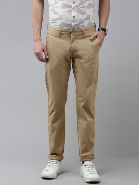 

Van Heusen Sport Men Beige Solid Tapered Fit Trousers