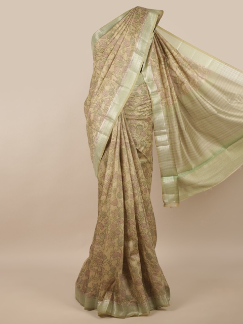 

Pothys Green & Pink Printed Cotton Blend Saree