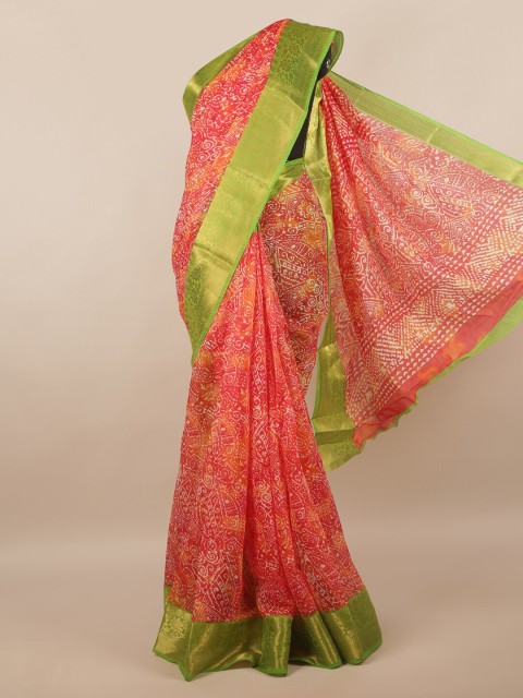 

Pothys Red & Green Printed Saree