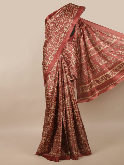 

Pothys Brown & Beige Floral Printed Saree