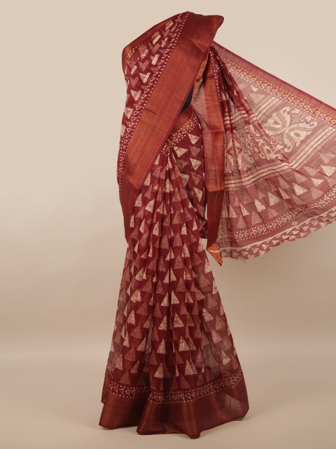 

Pothys Maroon & White Zari Saree