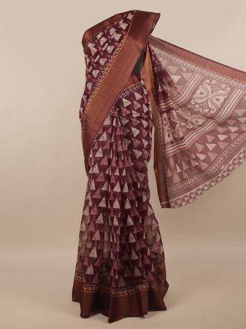 

Pothys Maroon & Brown Zari Saree