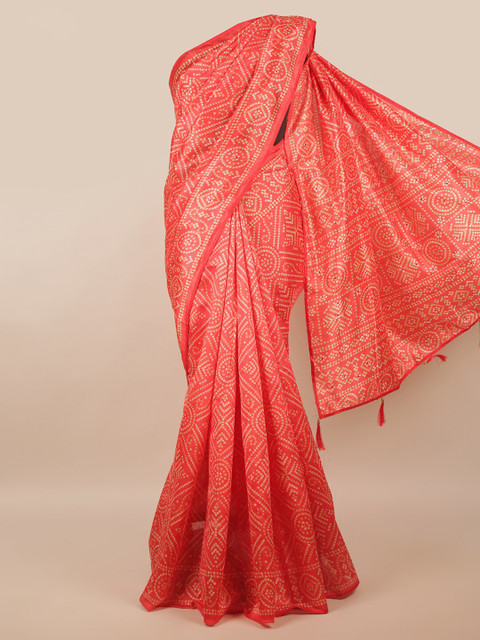 

Pothys Red & White Floral Saree