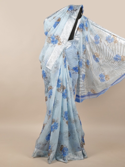 

Pothys Blue & White Floral Saree