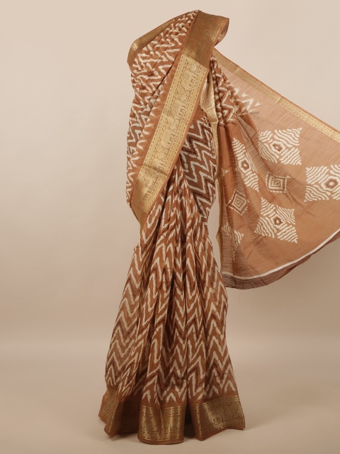 

Pothys Brown & White Printed Saree