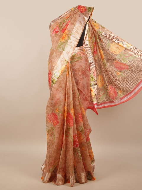 

Pothys Brown & Red Floral Saree