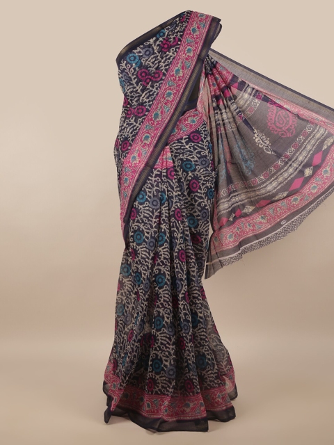 

Pothys Blue & Pink Ethnic Motifs Saree