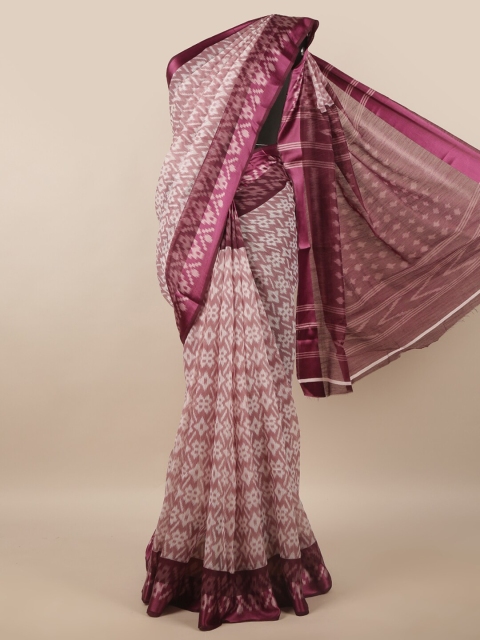 

Pothys Mauve & White Geometric Printed Saree