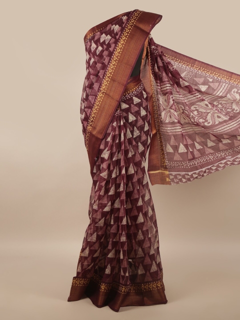 

Pothys Purple & Brown Zari Saree