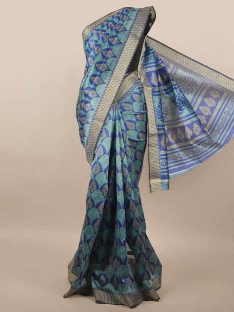 

Pothys Blue & Tan Ethnic Motifs Saree