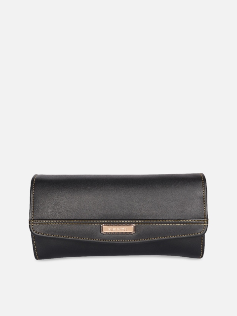 

ATHLISIS Women Black PU Envelope Wallet