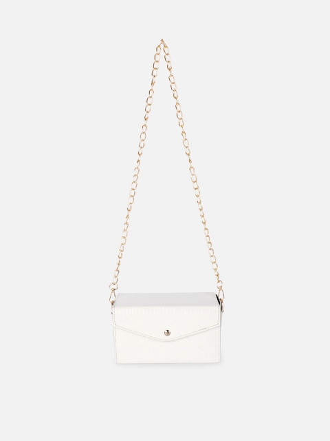 

ATHLISIS White PU Structured Sling Bag