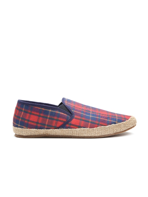 

Carlton London Men Red & Navy Checked Espadrilles