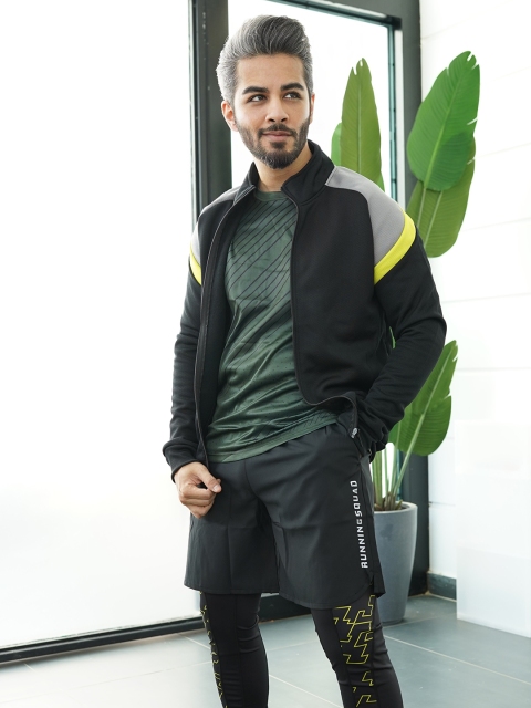 

HRX By Hrithik Roshan Training Men Jet Black Rapid-Dry Geometric Tights