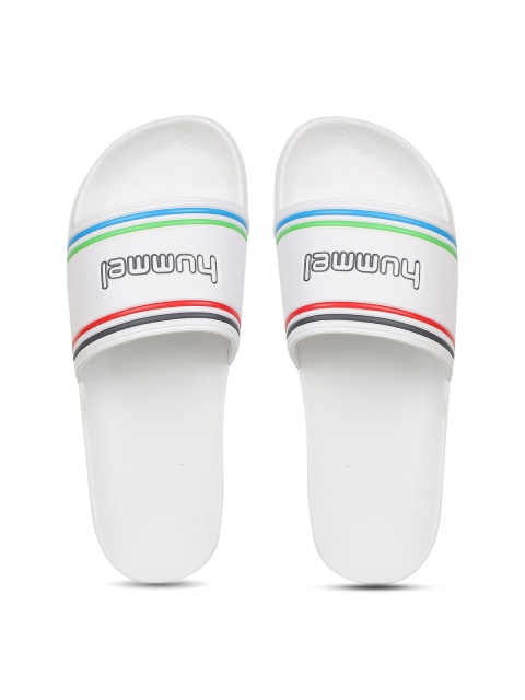 

hummel Adult White Pool Slide Retro Open Toe Flats
