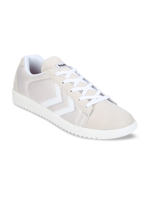 

hummel Unisex White & Beige Printed Sneakers