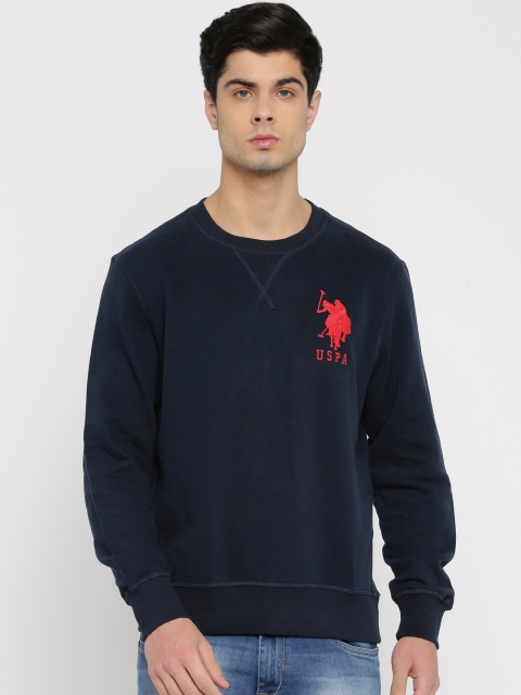 

U.S. Polo Assn. Men Navy Blue Solid Sweatshirt