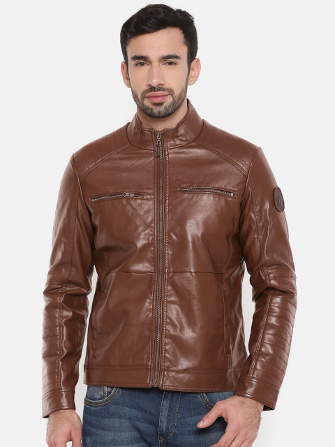 

U.S. Polo Assn. Denim Co. Men Brown Solid Biker Jacket