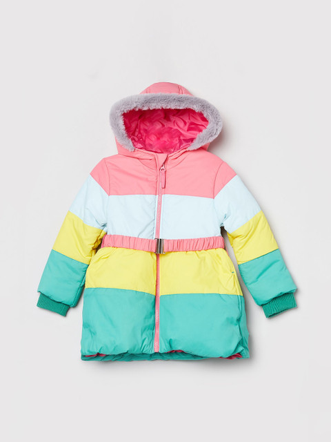 

max Girls Multicoloured Colourblocked Windcheater Padded Jacket, Multi