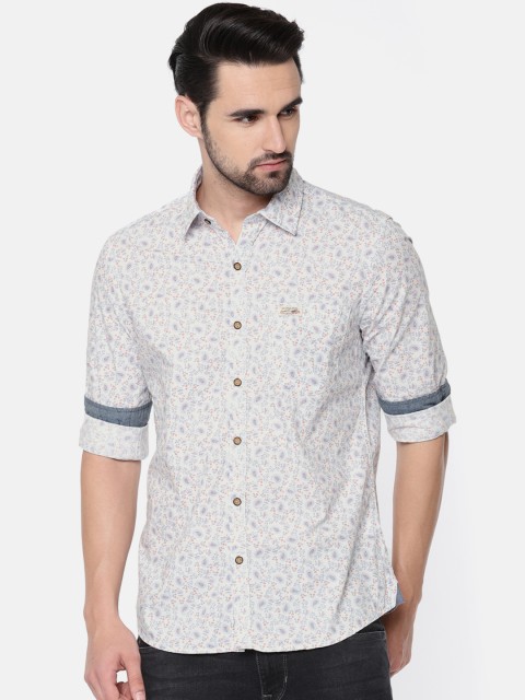

U.S. Polo Assn. Denim Co. Off-White Printed Casual Shirt