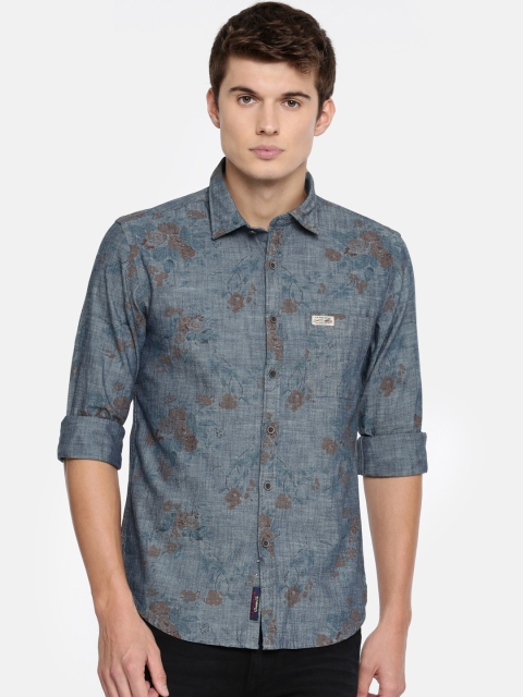 

U.S. Polo Assn. Denim Co. Men Blue Regular Fit Printed Casual Shirt