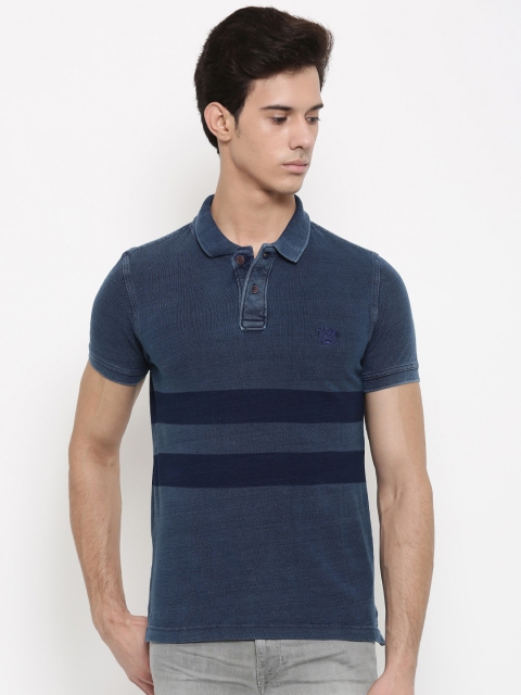 

U.S. Polo Assn. Denim Co. Men Navy Striped Detail Polo T-Shirt, Navy blue