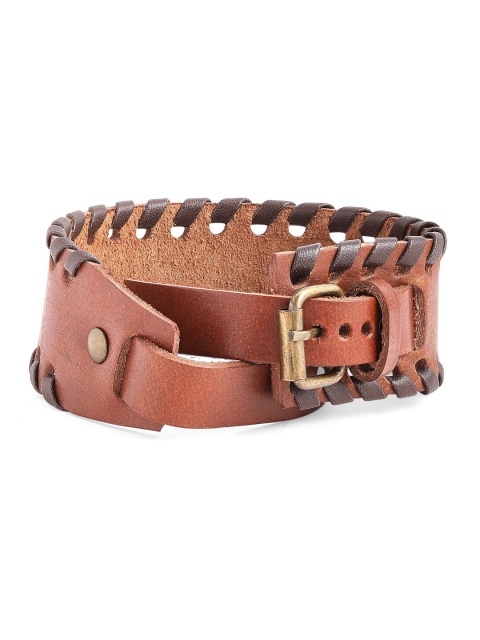 

The Roadster Lifestyle Co Men Brown Wraparound Leather Bracelet