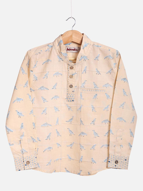 

Fabindia Boys Beige Opaque Printed Casual Shirt