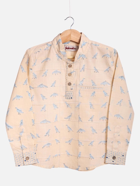 

Fabindia Boys Beige Opaque Printed Casual Shirt