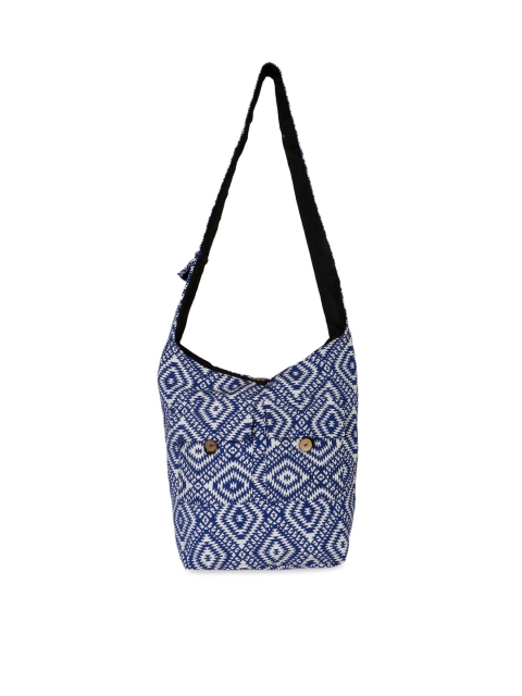 

gaura pakhi Blue Geometric Printed Shopper Sling Bag