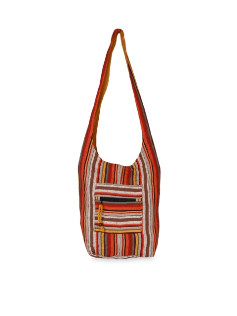 

gaura pakhi Multicoloured Striped Shopper Sling Bag, Multi