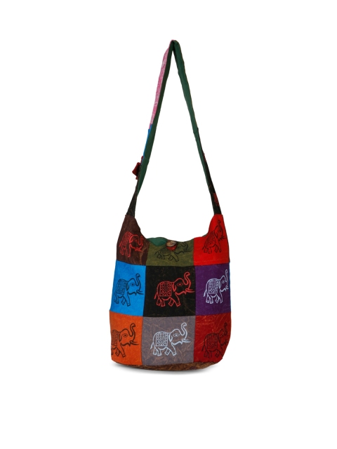 

gaura pakhi Multicoloured Printed Shopper Sling Bag, Multi