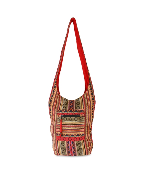 

gaura pakhi Multicoloured Geometric Striped Shopper Sling Bag, Multi