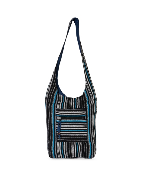 

gaura pakhi Black Striped Shopper Sling Bag