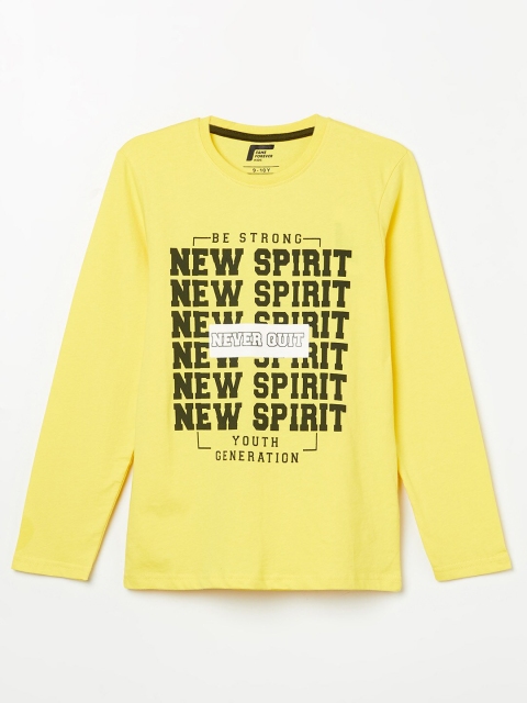 

Fame Forever by Lifestyle Boys Yellow Typography Printed T-shirt