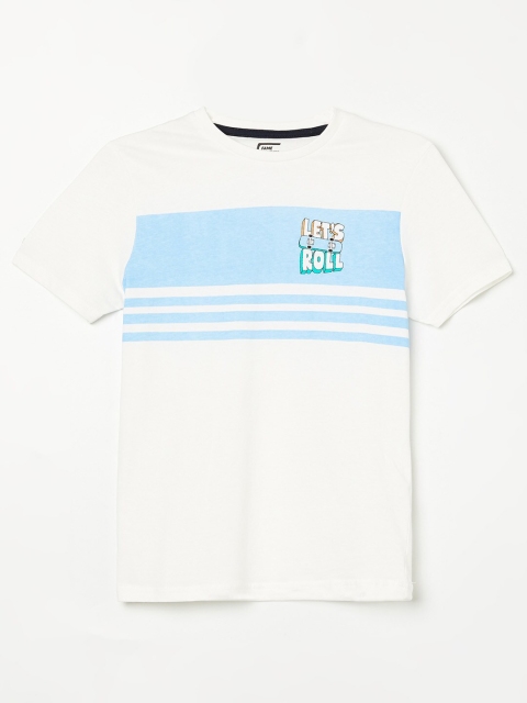 

Fame Forever by Lifestyle Boys White & Blue Striped T-shirt