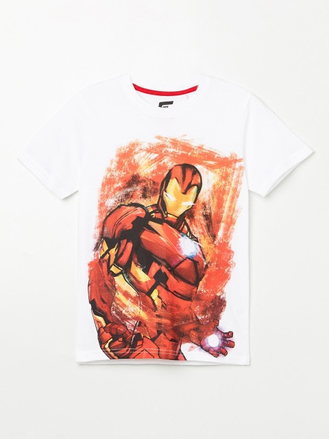 

Fame Forever by Lifestyle Boys White Iron Man Printed T-shirt