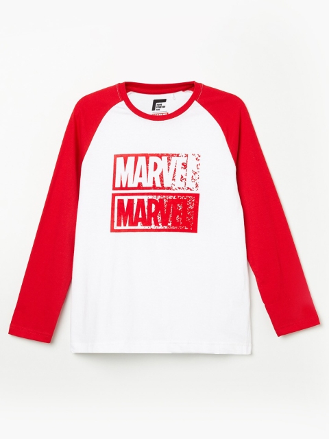 

Fame Forever by Lifestyle Boys White & Red Marvel Printed T-shirt