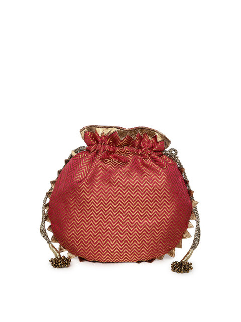

Fabindia Magenta Embellished Potli Clutch
