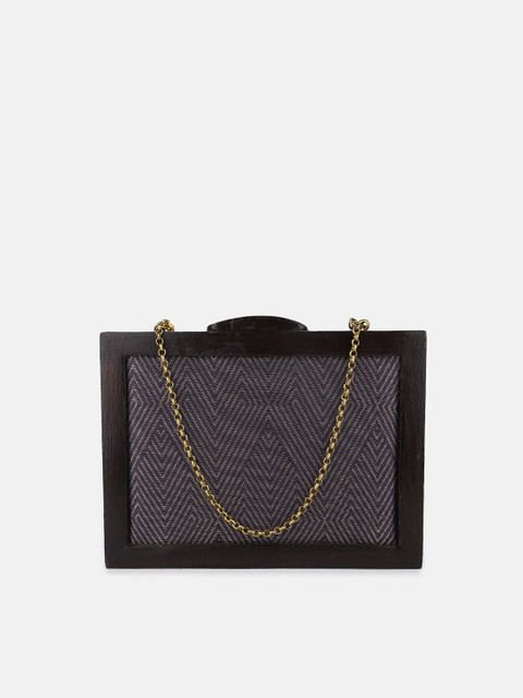 

Fabindia Women Brown & Blue Textured Square Purse