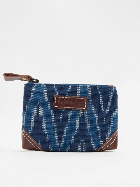 

Fabindia Blue & White Jacquard Ikat Purse Clutch