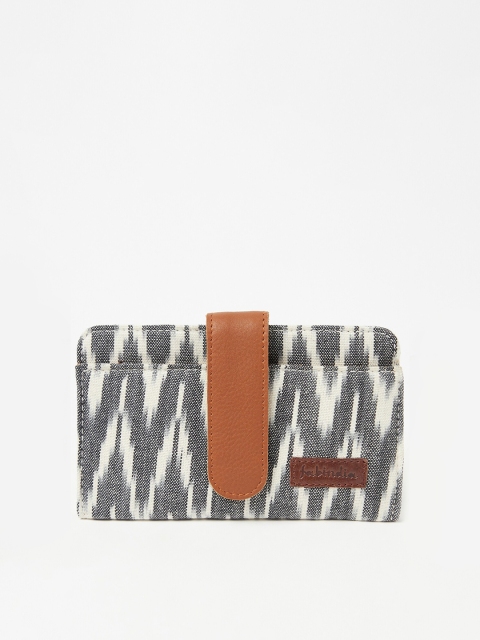 

Fabindia Women Black & White Striped Passport Holder