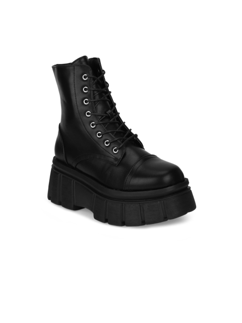

Truffle Collection Black PU High-Top Flatform Heeled Boots TC-LILU10