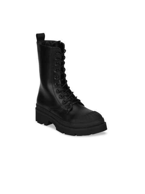 

Truffle Collection Black Textured Platform Heeled Boots