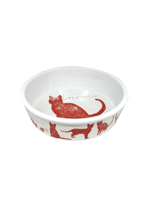 

Emily pets White & Red Printed Cat Bowl Feeder