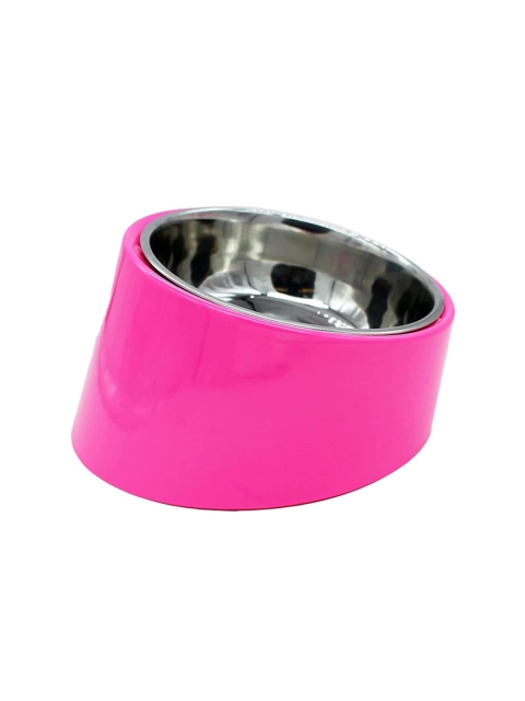 

Emily pets Pink & Silver-Toned Solid Dog Bowl Feeder