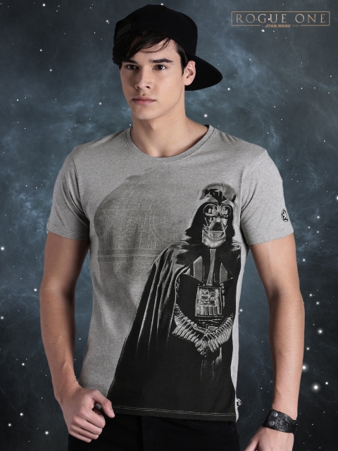 

Kook N Keech Star Wars Men Grey & Black Printed T-shirt