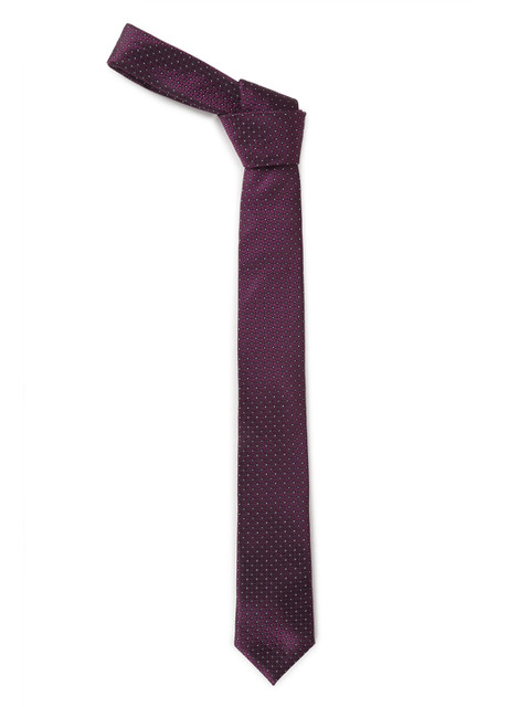 

Van Heusen Men Purple & White Woven Design Skinny Tie
