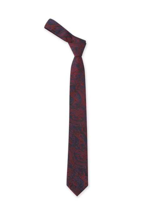 

Van Heusen Men Navy Blue & Maroon Woven Design Broad Tie